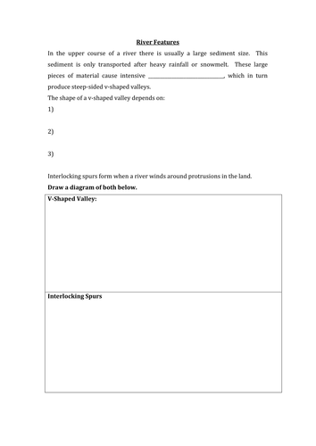 AQA A Level - Long Profile/River Features Revision Activities