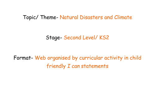 Natural Disasters Planning Web ACE 2nd Level/ KS2