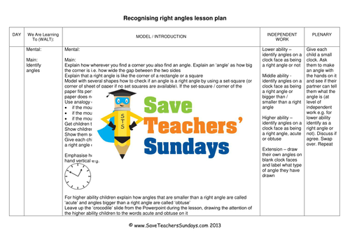 Right Angles KS1 Worksheets, Lesson Plans and PowerPoint 