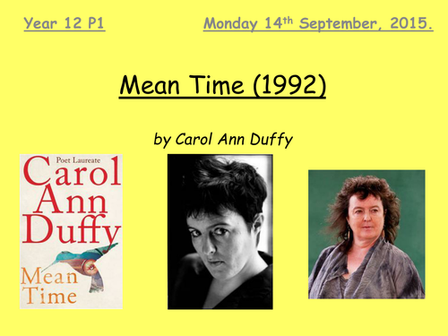 Mean Time by Carol Ann Duffy WJEC AS English Literature - Introduction to the poetry anthology