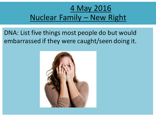 Sociology H580 / H180 Nuclear Family: New Right