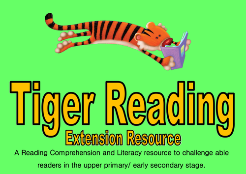 Tiger Reading- Purple Level- comprehension and literacy task cards for able readers