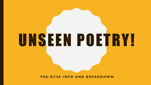 English Literature AQA 1-9 GCSE Unseen Poetry Powerpoint