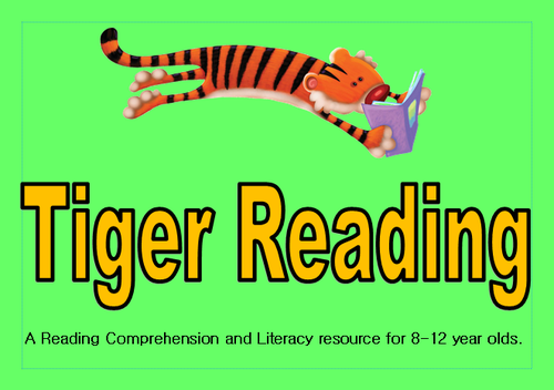 Tiger Reading- Blue Level- reading comprehension and literacy task cards for primary pupils