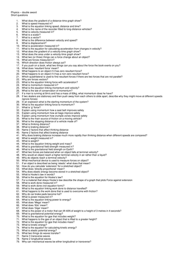 Practice questions for all topics AQA iGCSE Physics triple and dual award