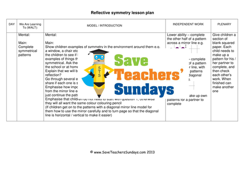 Symmetrical Patterens  KS1 Worksheets, Lesson Plans and PowerPoint