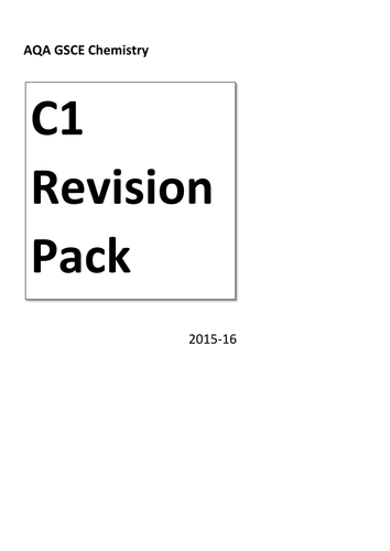 Revision Summary Notes for AQA GCSE Chemistry (4402) Unit 1 