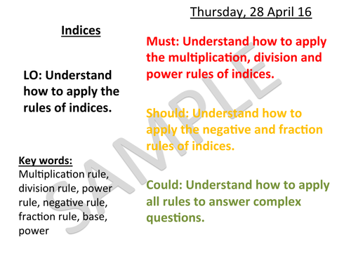 Indices Sample