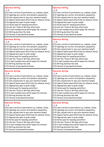 Writing Checklist labels for kids