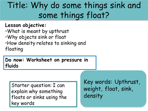 Floating Sinking And Density