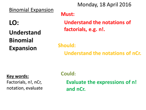 Binomial Expansion