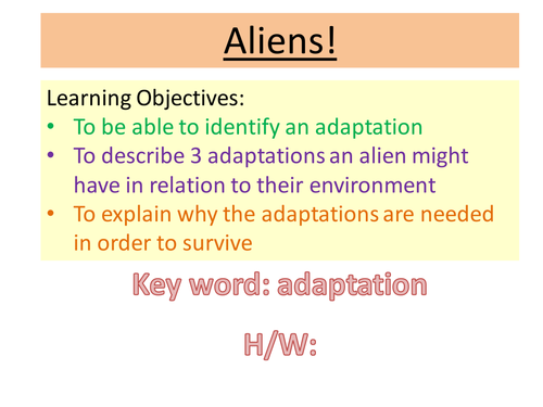 Alien Adaptations with built in progress checks
