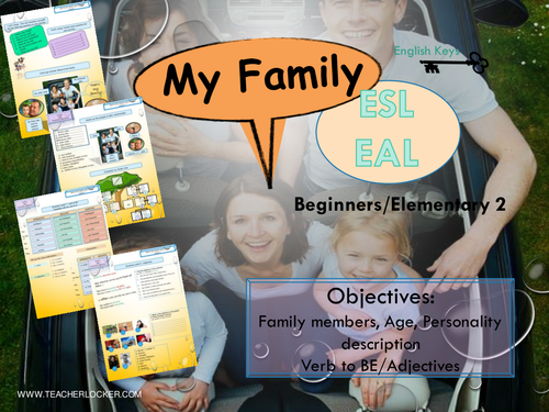ESL EAL, Family and personality description, Unit2/Lesson1, (Lesson + Exercices) No Prep