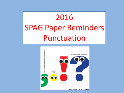 KS2 SPAG Test Punctuation Reminders + Questions