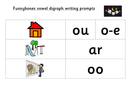 Funnybones vowel digraph prompts