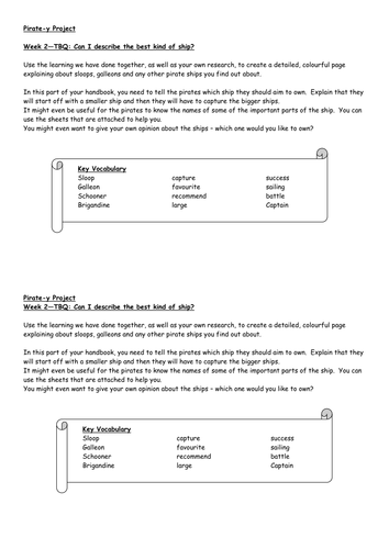 Pirates! Homework Project 5 weeks