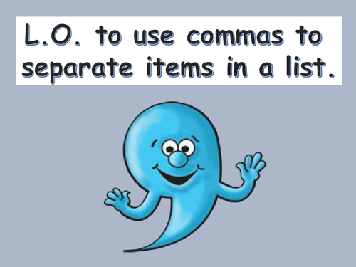 Commas to separate items in a list