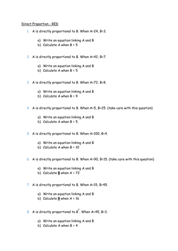 Direct & Inverse Proportion