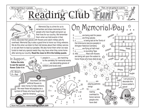 Memorial Day Two-Page Activity Set