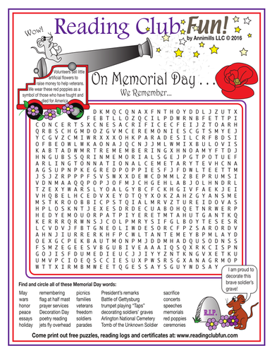 Memorial Day Word Search Puzzle