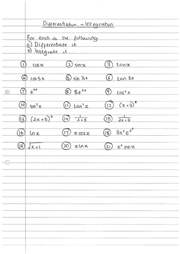 C3 and C4 Integration and Differentiation Revision ...