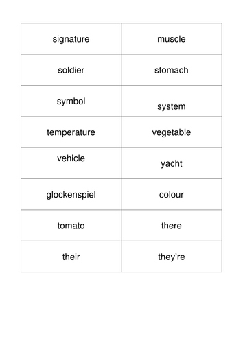 year 7 spelling homework