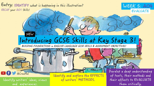 New GCSE English Language Skills UNIT AO4 EVALUATE Paper 1 Question 4 