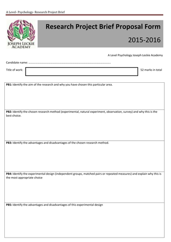 New AQA 2015 Psychology A level- Research Methods