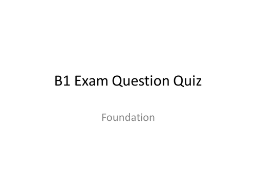 AQA Science core Biology Exam question quiz