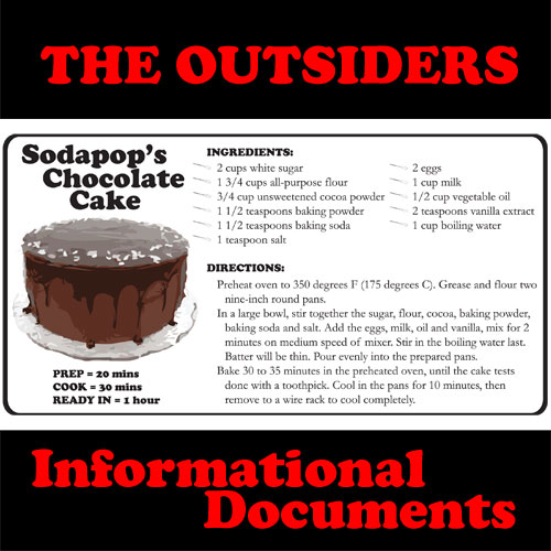 OUTSIDERS Sodapop's Cake Recipe - Non-Fiction Docs