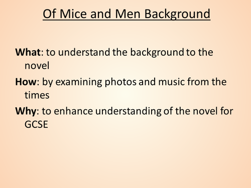 Of Mice and Men Revision - Context and Character