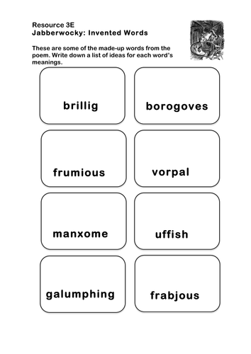 Jabberwocky Vocab Activity