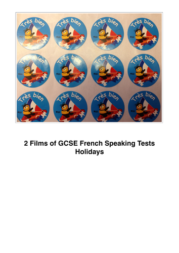2 Films of GCSE French Speaking Tests on Holidays