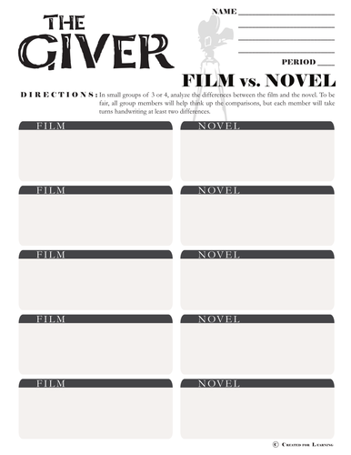 the giver book and movie similarities