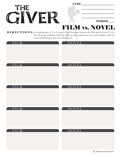 the giver movie vs book essay