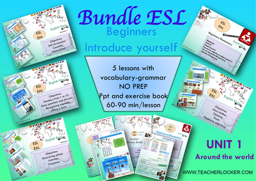 ESL EAL Bundle - Learn to Introduce yourself - 5 Lessons + Activity Booklet No Prep