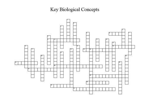 Crossword B1 Overarching concepts in Biology NEW SPEC Edexcel