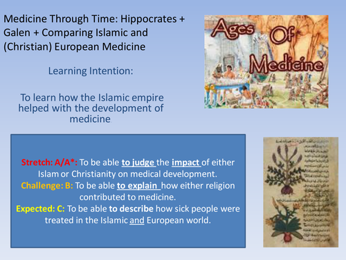 Medicine Through Time: Hippocrates + Galen + Comparing Islamic and (Christian) European Medicine