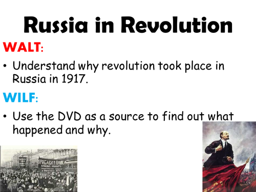 Russia Revolution - question sheet for video