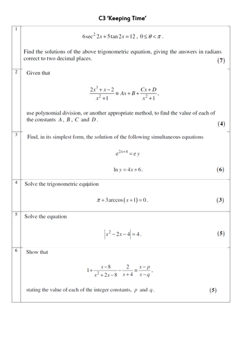 C3 Revision Clock 