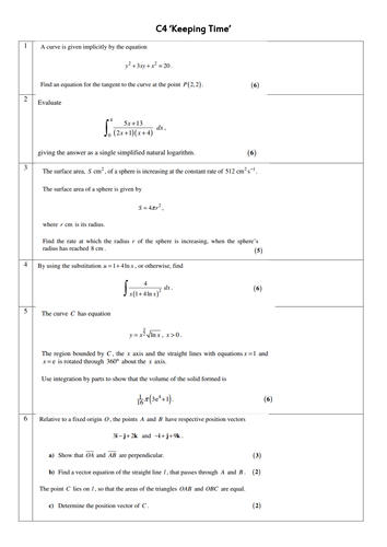 C4 Revision Clock