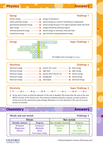 oxford students science dictionary worksheet answers pdf teaching