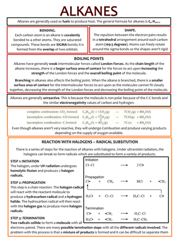 Chemistry AS Level OCR Revision Notes - Organic Chemistry