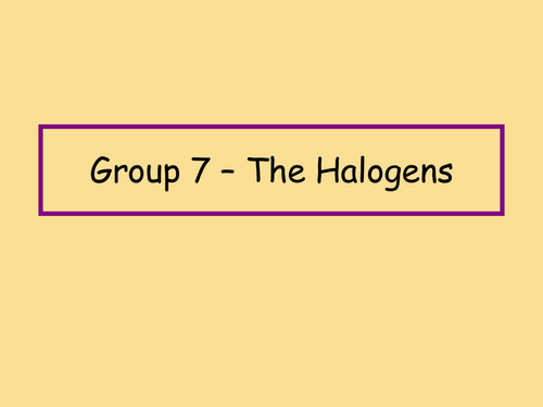 New specification Year 9 halogen lesson