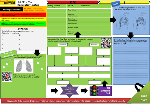 AQA ALevel PE - Learning Mat - Respiratory System