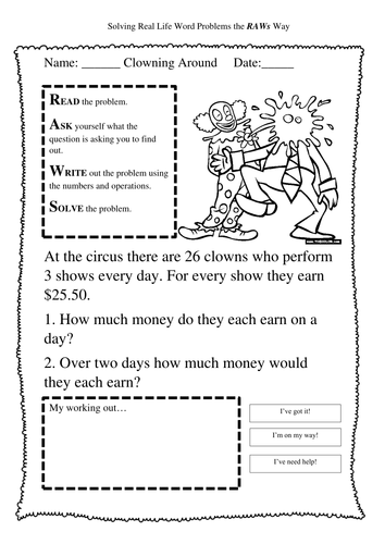 Real Life Maths Word Problems- addition, subtraction and multiplication 
