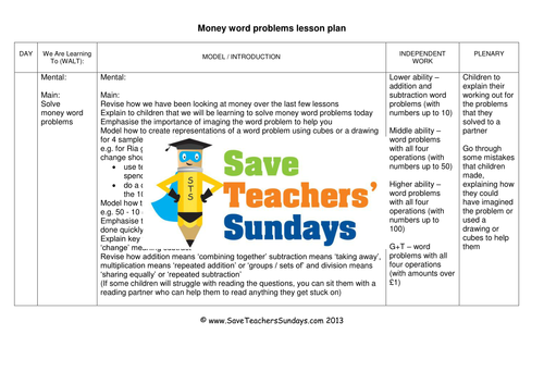 Money Word Problems Ks1 Worksheets Lesson Plans And Powerpoint And Answer Frame Teaching Resources