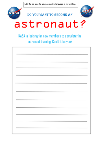 NASA writing frame- persuasive writing 