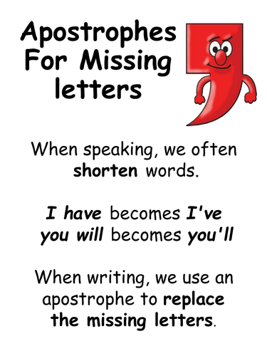 Apostrohes for missing letters