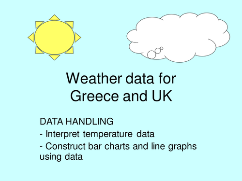 Greece and UK temperature data. Data handling. Topic. Term start idea.